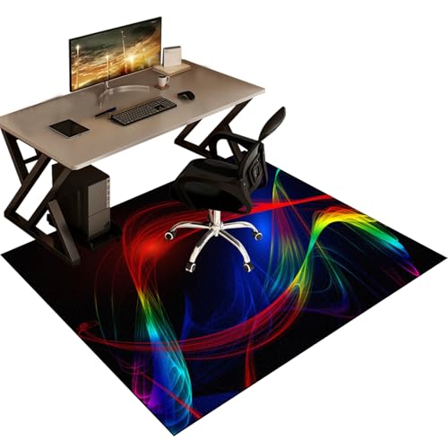 Gaming Stuhl Unterlage Bodenschutzmatte Bürostuhl Teppich Kratzfest für Parkett und Hartböden, rutschfest Bodenmatte für Rollstühle, Bürostuhl Unterlage für Stühle Hohe Dichte Anti-Silp 100 x 140 cm von QYJBOUU