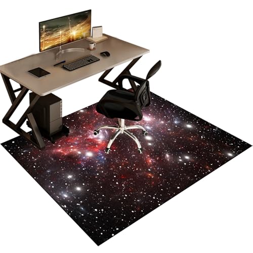 Gaming Stuhl Unterlage Bodenschutzmatte Bürostuhl Teppich Kratzfest für Parkett und Hartböden, rutschfest Bodenmatte für Rollstühle, Bürostuhl Unterlage für Stühle Hohe Dichte Anti-Silp 140 x 160 cm von QYJBOUU