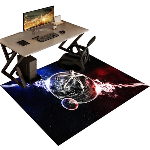 Gaming Stuhl Unterlage Bodenschutzmatte Bürostuhl Teppich Kratzfest für Parkett und Hartböden, rutschfest Bodenmatte für Rollstühle, Bürostuhl Unterlage für Stühle Hohe Dichte Anti-Silp 140 x 160 cm von QYJBOUU