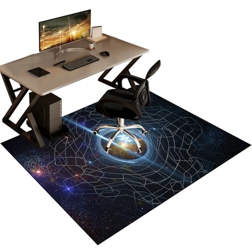 Gaming Stuhl Unterlage Bodenschutzmatte Bürostuhl Teppich Kratzfest für Parkett und Hartböden, rutschfest Bodenmatte für Rollstühle, Bürostuhl Unterlage für Stühle Hohe Dichte Anti-Silp 150 x 180 cm von QYJBOUU