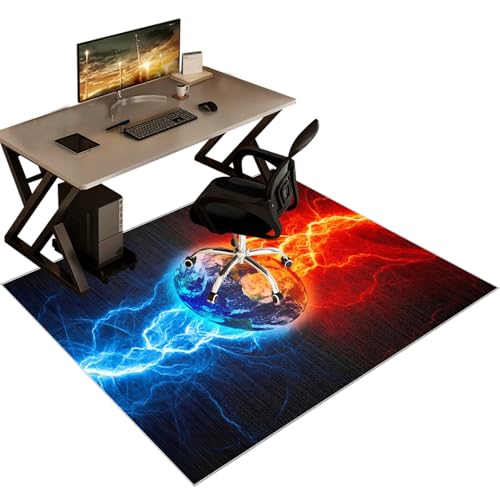 Gaming Stuhl Unterlage Bodenschutzmatte Bürostuhl Teppich Kratzfest für Parkett und Hartböden, rutschfest Bodenmatte für Rollstühle, Bürostuhl Unterlage für Stühle Hohe Dichte Anti-Silp 60 x 70 cm von QYJBOUU