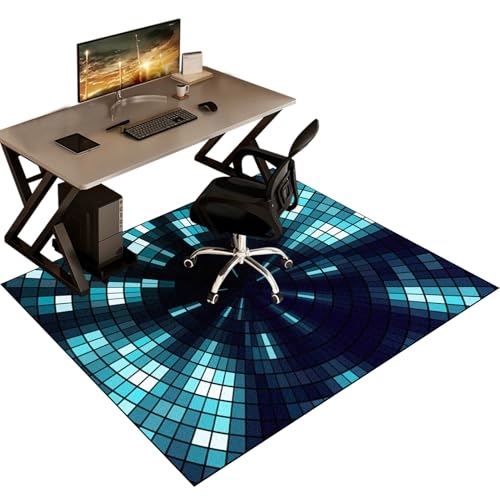 Gaming Stuhl Unterlage Bodenschutzmatte Bürostuhl Teppich Kratzfest für Parkett und Hartböden, rutschfest Bodenmatte für Rollstühle, Bürostuhl Unterlage für Stühle Hohe Dichte Anti-Silp 70 x 80 cm von QYJBOUU