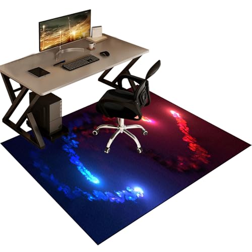 Gaming Stuhl Unterlage Bodenschutzmatte Bürostuhl Teppich Kratzfest für Parkett und Hartböden, rutschfest Bodenmatte für Rollstühle, Bürostuhl Unterlage für Stühle Hohe Dichte Anti-Silp 80 x 120 cm von QYJBOUU