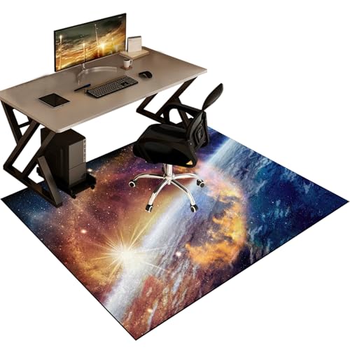 Gaming Stuhl Unterlage Bodenschutzmatte Bürostuhl Teppich Kratzfest für Parkett und Hartböden, rutschfest Bodenmatte für Rollstühle, Bürostuhl Unterlage für Stühle Hohe Dichte Anti-Silp 90 x 120 cm von QYJBOUU