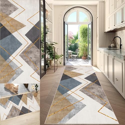 Teppich Läufer Flur 70 x 300 cm Küchenteppich Rutschfest Waschbarer Teppichläufer Flur Runner Teppiche für Entryway, Schlafzimmer, Wohnzimmer Lange Fußmatte Bodenmatte Küchenläufer Flurteppich Teppich Läufer Flur 70 x 300 cm Küchenteppich Rutschfest Waschbarer Teppichläufer Flur Runner Teppiche für Entryway, Schlafzimmer, Wohnzimmer Lange Fußmatte Bodenmatte Küchenläufer Flurteppich von QYJBOUU