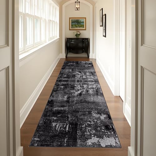 Teppich Läufer Flur Küchenteppich rutschfest Waschbar Flurläufer Modern, Küchenläufer Carpet Fussmatte Innen, Teppichläufer für Küche Flur Eingang Wohnraum Teppichläufer Lange Fußmatte 100 x 500 cm von QYJBOUU