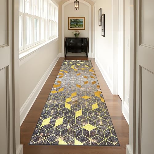 Teppich Läufer Flur Küchenteppich rutschfest Waschbar Flurläufer Modern, Küchenläufer Carpet Fussmatte Innen, Teppichläufer für Küche Flur Eingang Wohnraum Teppichläufer Lange Fußmatte 100 x 100 cm von QYJBOUU