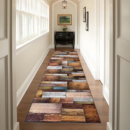 Teppich Läufer Flur Küchenteppich rutschfest Waschbar Flurläufer Modern, Küchenläufer Carpet Fussmatte Innen, Teppichläufer für Küche Flur Eingang Wohnraum Teppichläufer Lange Fußmatte 100 x 400 cm von QYJBOUU