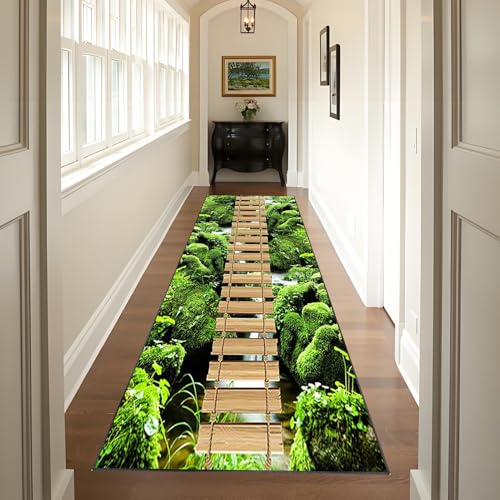 Teppich Läufer Flur Küchenteppich rutschfest Waschbar Flurläufer Modern, Küchenläufer Carpet Fussmatte Innen, Teppichläufer für Küche Flur Eingang Wohnraum Teppichläufer Lange Fußmatte 120 x 240 cm von QYJBOUU