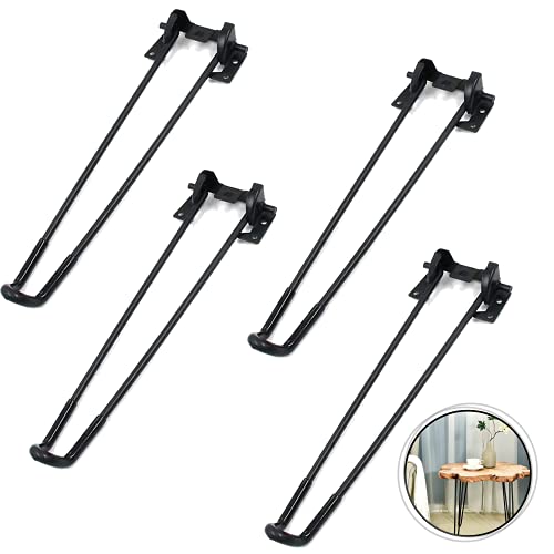 Klapptischbeine, 12INCH/30cm Metall Zusammenklappbar Haarnadel-Beine, für Couchtisch, Stuhl, Bank, Schreibtisch, Nachttisch, einfache Installation (1 Set mit 4 Stück) von QYJX