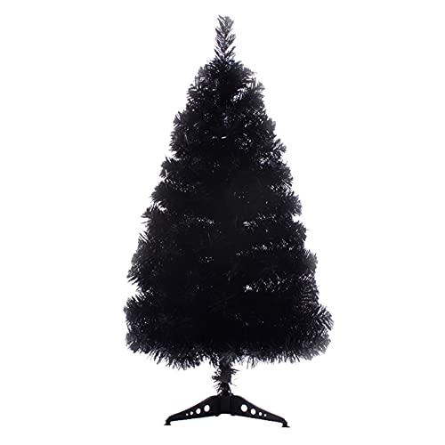 QYLJZB 89,9 cm Halloween Schwarz Künstlicher Weihnachtsbaum PVC Künstlicher Kiefer Baum Saisonale Urlaub Dekoration Baum Schwarz Künstlicher Baum für Home Office Party von QYLJZB