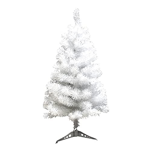 QYLJZB Künstlicher Weihnachtsbaum, 89,9 cm, Weiß, Tisch-Weihnachtsbaum, Tannenbaum mit PVC-Bein-Ständer, Basis für Zuhause, Büro, Urlaub, Dekoration von QYLJZB