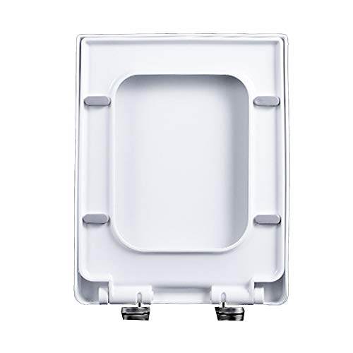 QYLJZB Toilettensitze, leise schließend, robustes PP-Material rechteckiger Typ, dick, geräuschlos, abnehmbar, Badezimmer-Zubehör, passend für alle handelsüblichen WC-Becken von QYLJZB
