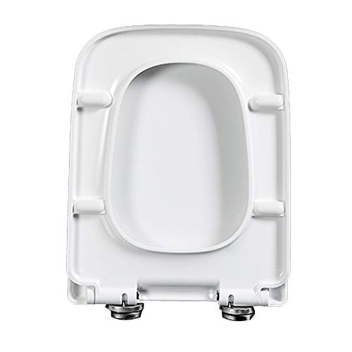 QYLJZB WC-Sitze, Ersatz-WC-Sitz-Deckel, leise schließend, PP-Material abgerundet, rechteckig, dick, Schnellverschluss, Badezimmer-Zubehör, passend für alle handelsüblichen WC-Becken von QYLJZB