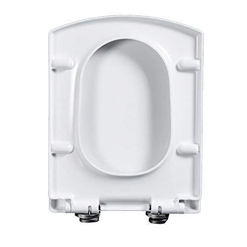 QYLJZB WC-Sitze, Ersatz-WC-Sitz-Deckel, leise schließend, PP-Material rechteckige Form, dick, universell, langlebig, Badezimmer-Zubehör, passend für alle handelsüblichen WC-Becken von QYLJZB