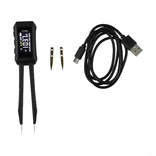 LCR Meter Tester Smart Bridge Tweezer Kit, ZT – MD1 Smart Digital LCR Bridge Pinzette Messgerät Tester Multimeter für SMD-Komponenten Kondensator Widerstand Induktor von QYMDRION