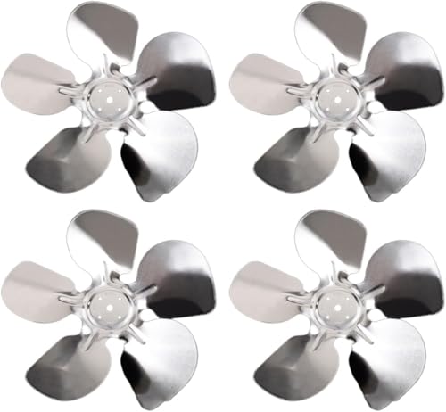 QYMDRION Aluminium Lüfterflügel, Ventilator Propeller, Für Kondensatorkühlmotor, Haushalts Aluminium 5-Blatt-Elektrolüfter Blatt mit Mutternabdeckungsbasis (aluminum 200mm) von QYMDRION