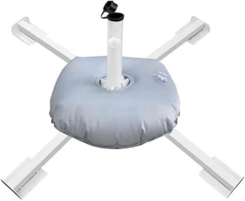 QYMDRION Sonnenschirmständer klappbar verzinkt,Klappbarer Schirmständer, für Strandschirme, Edelstahl eckig mit Gewichtstasche 10 Liter Sand/Wasser, für Terrasse oder Garten, 40 x 13 x 13 cm von QYMDRION