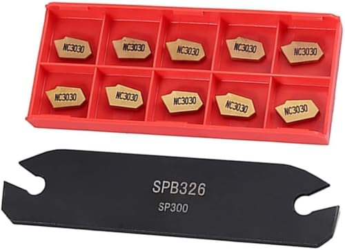 SPB26-3 Nutenschneiden Werkzeug Drehwerkzeuge,Trenn- und Stechwerkzeug mit 10 GTN-3 SP300 Nutklinge Schlitzschneideklinge, Schneidebrettwerkzeuge von QYMDRION