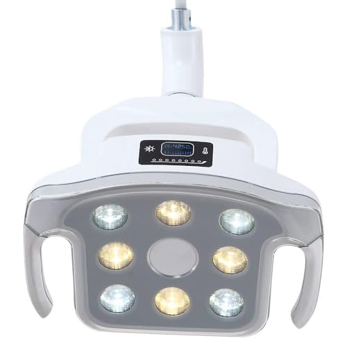 QYMLSH 12-W-OP-Leuchten, Hilfslampe for Chirurgische Untersuchungen, Hochklare Mobile LED-Zahnarztlampe – Einstellbare Farbtemperatur, 8 Schattenfreie LEDs Und LCD-Display for Den Laborstuhl von QYMLSH