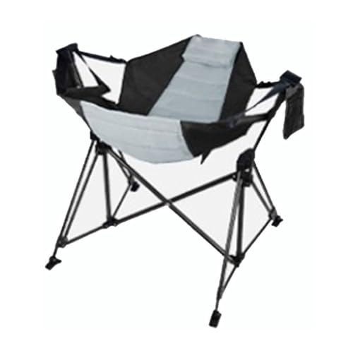 QYMLSH Outdoor-Schaukelstuhl | Tragbarer Schaukelstuhl | Liege | Freizeit-Court-Loungesessel for Erwachsene und Kinder | Exquisiter Camping-Picknickstuhl (Color : Black, Size : L) von QYMLSH