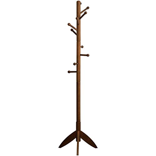 QYMYOZ Garderobenständer Garderobenständer Garderobenständer aus Holz Freistehender Garderobenbaum für den Eingangsbereich Geeignet zum Aufhängen von Kleidung, Hüten und Handtaschen (braun) Freiste von QYMYOZ