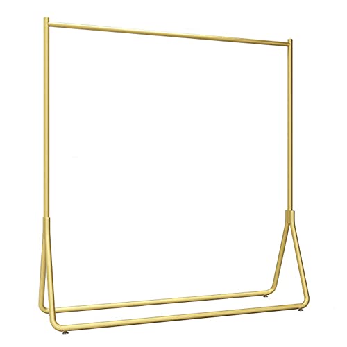 QYMYOZ Kleiderständer, strapazierfähig, 28 mm Dickes Metall-Kleidergestell mit verstellbaren Hubfüßen, stehender Kleiderständer, Gold, 100 cm QYMYOZ Kleiderständer, strapazierfähig, 28 mm Dickes Metall-Kleidergestell mit verstellbaren Hubfüßen, stehender Kleiderständer, Gold, 100 cm von QYMYOZ