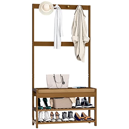 QYMYOZ Kleiderständer Garderobenständer mit Schuhbank für den Eingangsbereich mit Ablage und Haken mit Metallrahmen Robustes und stabiles 3-in-1-Design einfache Montage QYMYOZ Kleiderständer Garderobenständer mit Schuhbank für den Eingangsbereich mit Ablage und Haken mit Metallrahmen Robustes und stabiles 3-in-1-Design einfache Montage von QYMYOZ
