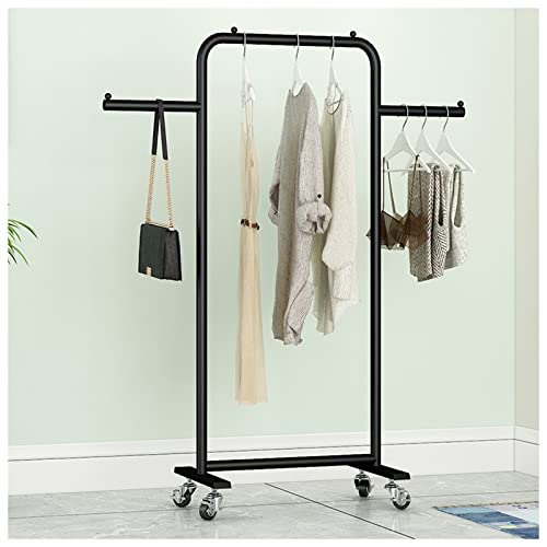 QYMYOZ Kleiderständer Kleiderstange auf Rädern, Mobiler Kreativer Kleiderständer Moderner Kleiderständer Mit 20cm Verlängerungsstangen Auf Beiden Seiten,Schwarz 60cm QYMYOZ Kleiderständer Kleiderstange auf Rädern, Mobiler Kreativer Kleiderständer Moderner Kleiderständer Mit 20cm Verlängerungsstangen Auf Beiden Seiten,Schwarz 60cm von QYMYOZ