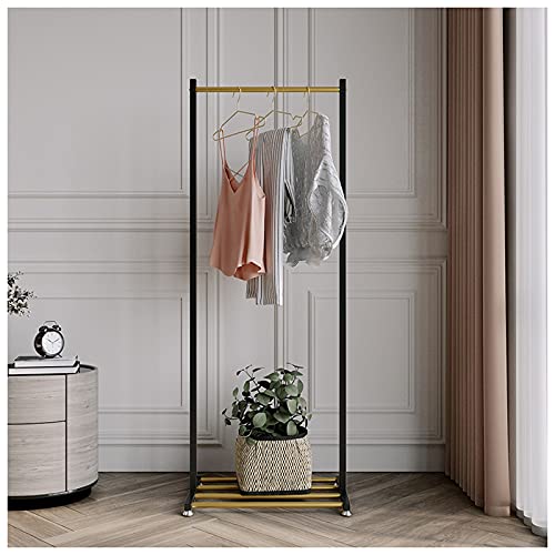 QYMYOZ Kleiderständer Kleiderstange mit unterem Lagerregal, 160 cm hoher Kleiderständer Kleiderständer mit verstellbaren Hubfüßen, Schwarzgold 80 cm QYMYOZ Kleiderständer Kleiderstange mit unterem Lagerregal, 160 cm hoher Kleiderständer Kleiderständer mit verstellbaren Hubfüßen, Schwarzgold 80 cm von QYMYOZ
