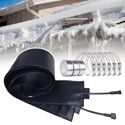 Elektrisch beheizte Schnee- und Eisschmelzmatten, rutschfeste PVC-Schnee- und Eisschmelzmatte, beheizte Außenmatten, flexible Heizplatten for Dachrinnen, Dachheizband(12 * 760cm) von QYOEGSQ