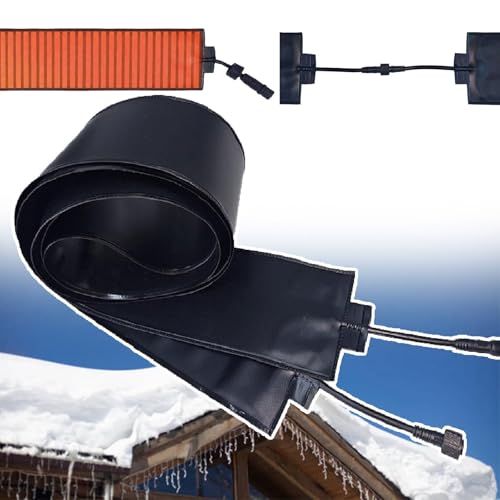Elektrisch beheizte Schneeschmelzmatten, 50 °C/122 °F, flexible PVC-Heizplatten, Heizmatten for Dächer und Kehlen im Außenbereich, rutschfeste PVC-Schnee- und Eisschmelzmatte(12 * 760cm) von QYOEGSQ