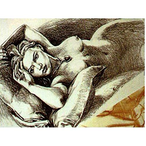 QYQY 5d DIY Diamond Painting Porträt des Liebhabers Full Round Drill Diamond Stickerei Kreuzstichmuster Nude Art Home Decor(11.8x15.8inch) von QYQY