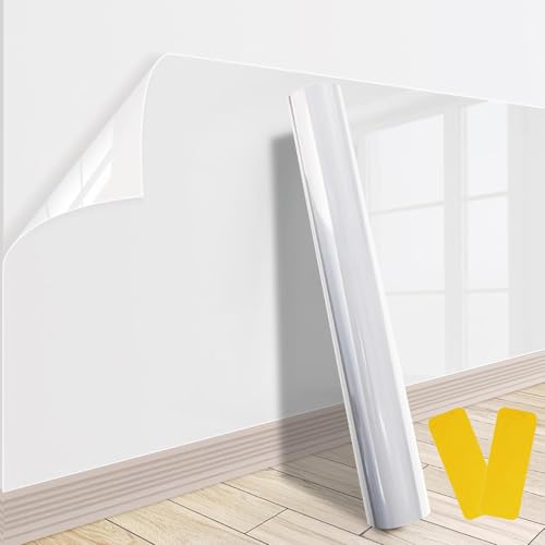 QYRDBGY Wandschutzfolie Selbstklebend 40 cm x 10 m, Selbstklebende Folie Transparent mit 2 Rakel Statischer Wandaufkleber Abwaschbar Spritzschutz Schutzfolie für Wände Küche Möbel von QYRDBGY