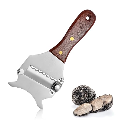 1 Stück Trüffelhobel, Käseschneider Trüffelschneider Profi Käsehobel Edelstahl Einstellbare Gourmethobel Set mit Holzgriff Trüffel Reibe für Zuhause Küche Restaurant von QYRDBGY