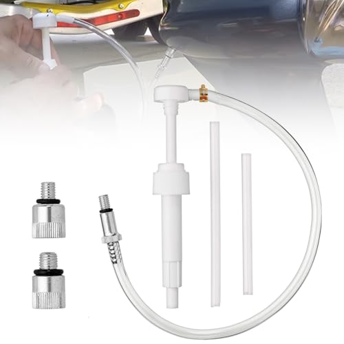 Untere Einheit Getriebe Schmierpumpe, 8cc Handpumpe Ölpumpe Getriebeölpumpe für Marine-Außenborder mit Einem 96,5 cm Großen Metallwirbel und 2 Adaptern von QYRDBGY
