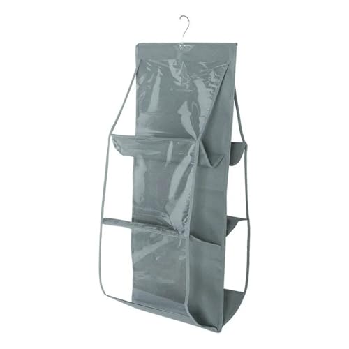 AISHANBAIHUODIAN Passend for 6 Taschen for Aufhängen von Handtaschen-Organizern for den Kleiderschrank, grau, wasserdicht, Aufbewahrungstasche for Tür und Wand, transparent, diverse Taschen mit Kleide AISHANBAIHUODIAN Passend for 6 Taschen for Aufhängen von Handtaschen-Organizern for den Kleiderschrank, grau, wasserdicht, Aufbewahrungstasche for Tür und Wand, transparent, diverse Taschen mit Kleide von QYRYWX