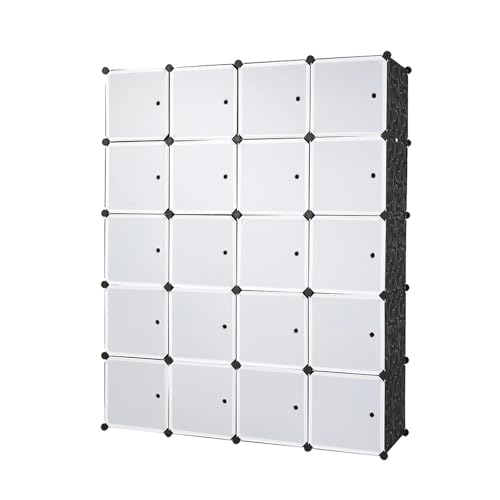 QYRYWX AISHANBAIHUODIAN Passend for 5-stöckige Kleiderschränke mit 20 Fächern, Kunststoff-Lagerregale, multifunktionaler Kleiderschrank for Kleidung und Schuhe, Schlafzimmer- und Wohnzimmermöbel von QYRYWX