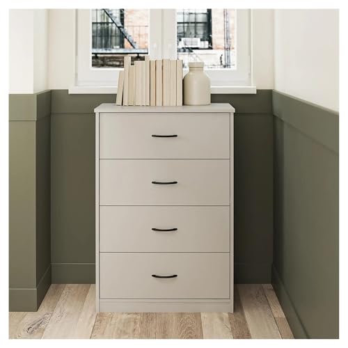 QYRYWX AISHANBAIHUODIAN Passend for Klassische Kommode mit 4 Schubladen, Schwarzeiche(Gray) von QYRYWX
