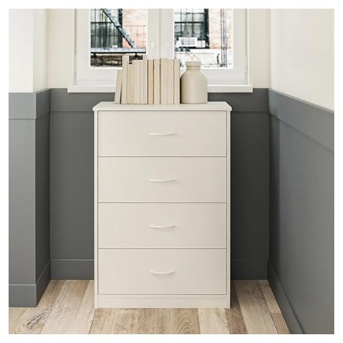 QYRYWX AISHANBAIHUODIAN Passend for Klassische Kommode mit 4 Schubladen, Schwarzeiche(White) von QYRYWX