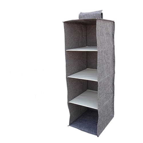 QYRYWX AISHANBAIHUODIAN Passend for Kleiderschrank Hängeaufbewahrungstasche Zwischenschicht Schubladentyp Kleiderbügelhalter Tragbarer Organizer Hängeschrank-Organizer Neu(4 Layer Gray) von QYRYWX