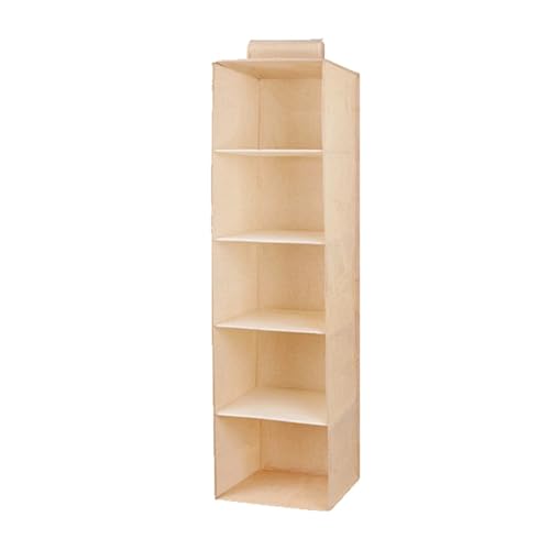 QYRYWX AISHANBAIHUODIAN Passend for Kleiderschrank Hängeaufbewahrungstasche Zwischenschicht Schubladentyp Kleiderbügelhalter Tragbarer Organizer Hängeschrank-Organizer Neu(5 Layer Beige) von QYRYWX