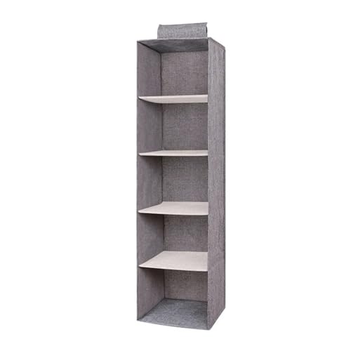 QYRYWX AISHANBAIHUODIAN Passend for Kleiderschrank Hängeaufbewahrungstasche Zwischenschicht Schubladentyp Kleiderbügelhalter Tragbarer Organizer Hängeschrank-Organizer Neu(5 Layer Gray) von QYRYWX