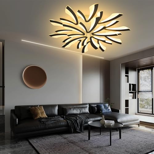 QYSMGS LED Deckenleuchten Modern Dimmbare Wohnzimmer Deckenleuchte Mit Fernbedienung & Memory Funktion Deckenbeleuchtung Energiesparende Deckenlampen Für Wohnzimmer Schlafzimmer Küche Büro (15 Köpfe) von QYSMGS