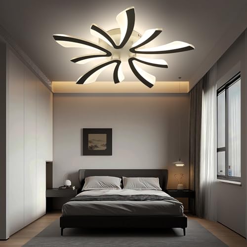 QYSMGS LED Deckenleuchten Modern Dimmbare Wohnzimmer Deckenleuchte Mit Fernbedienung & Memory Funktion Deckenbeleuchtung Energiesparende Deckenlampen Für Wohnzimmer Schlafzimmer Küche Büro (5 Köpfe) von QYSMGS