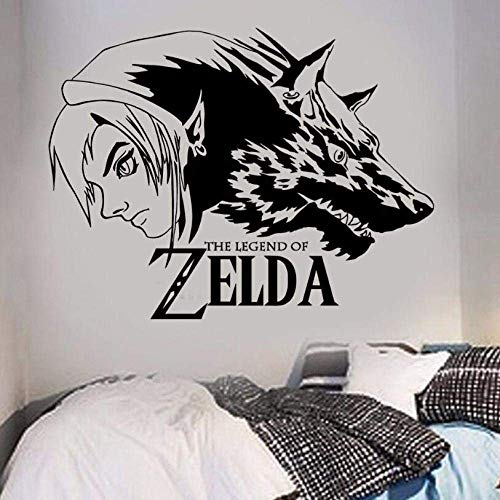 Die Legende Von Zelda Wolf Link Mit Abnehmbaren Vinyl-Aufklebern Vinyl-Wandkunst-Aufkleber Popula von QYZNBMJ