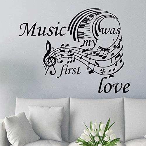 Klavier Tastatur Wandtattoo Musik Zitat Vinyl Wandaufkleber Musikstudio Innenarchitektur Wandmalerei Wohnkultur Vinyl Aufkleber 75X57Cm von QYZNBMJ