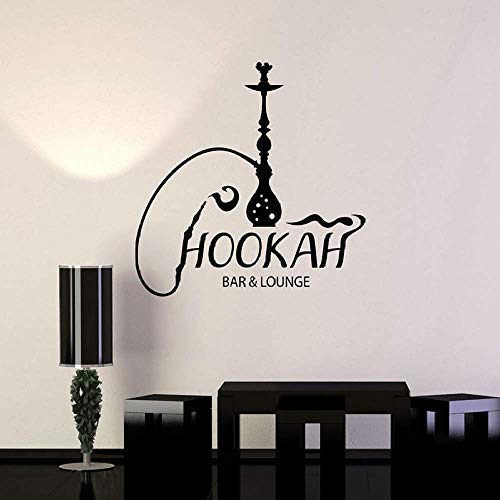 Shisha Bar Bar Lounge Pvc Wandtattoo Shisha Arabisch Rauchen Cafe Aufkleber Home Dekoration Wohnzimmer Shop Schild Fensterdekoration 45X42Cm von QYZNBMJ