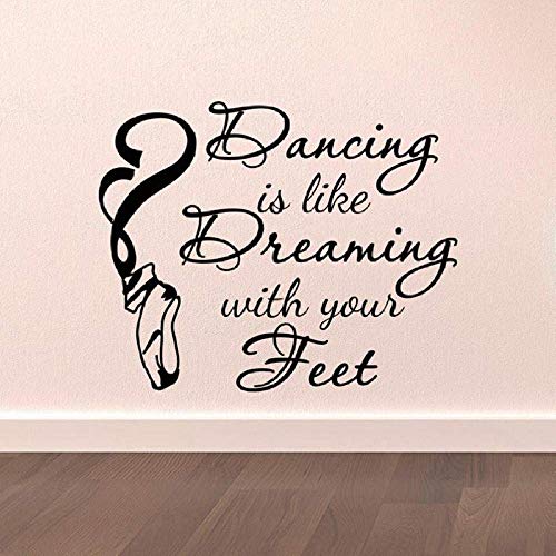 Tanz Wandtattoo Aufkleber Tanzen Ist Wie Träumen Mit Füßen Zitat Tänzerin Ballettschuhe Ballettschuhe Wandkunst 52X42 Cm Tanz Wandtattoo Aufkleber Tanzen Ist Wie Träumen Mit Füßen Zitat Tänzerin Ballettschuhe Ballettschuhe Wandkunst 52X42 Cm von QYZNBMJ