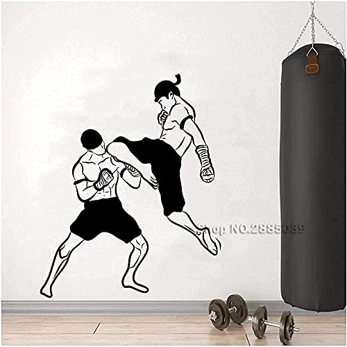 Vinyl Wandtattoo Wanddekoration Kampfsport Taekwondo Kämpfer Junge Schlafzimmer Dekoration 56Cmx69Cm von QYZNBMJ